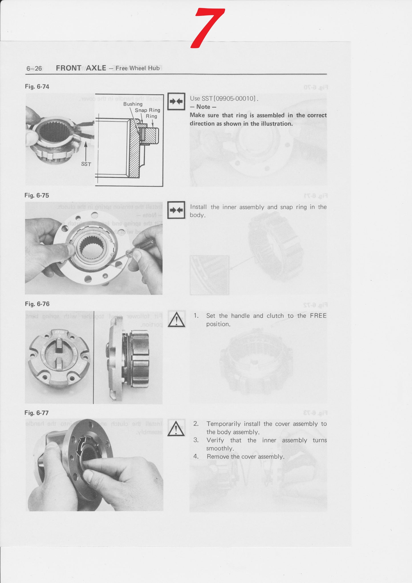 maintenance manual for Aisin locking hubs page 7.