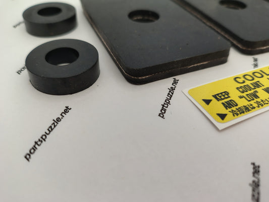 2x rubber shim radiator support Toyota Landcruiser FJ40 + 4x cushion radiator brace rod + free "COOLANT" decal