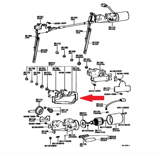 Gasket kit for wiper motor Toyota Landcruiser FJ40 1969-1975