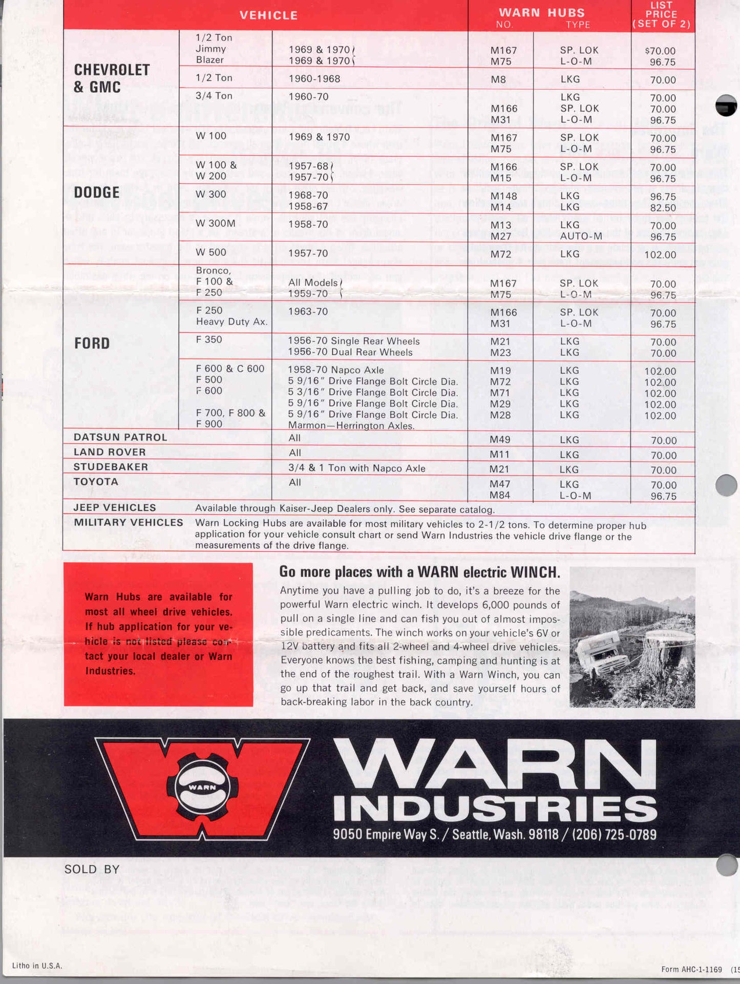 WARN SE206 4000 V-shaped dial selector seal rings for M series & premium series locking hubs