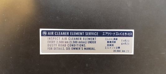 decal for Toyota air cleaner