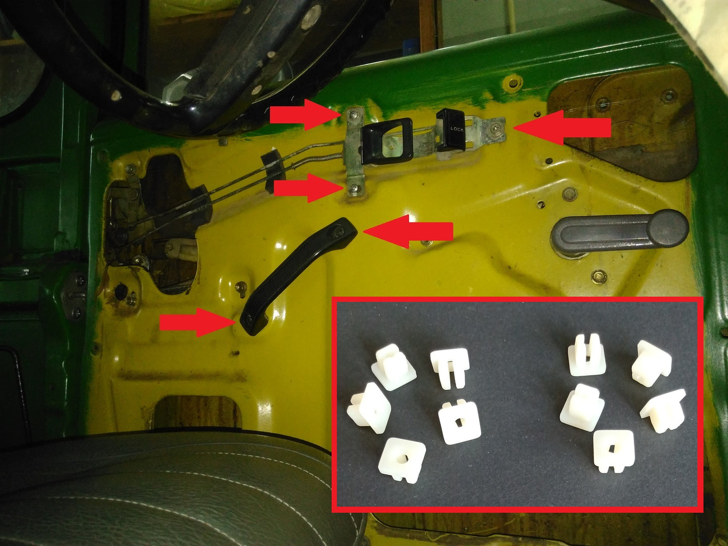 10x door lock and handle insert Toyota Landcruiser FJ40